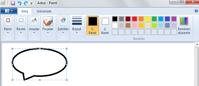 29 Komut satırı ekranı Paint: Bu program aracılığıyla basit çizimler oluşturularak resim formatında kaydedilebilir. Şekil 2.
