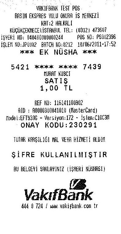 11. FİŞ TEKRARI Bu menü ile ; Herhangi bir nedenle işlemin kağıda basımı kesintiye uğradığında (Cihaz kağıt rulosunun bitmesi, vs durumlarda )Terminalde yapılan işlemlerin Günsonu alınmadan önceki