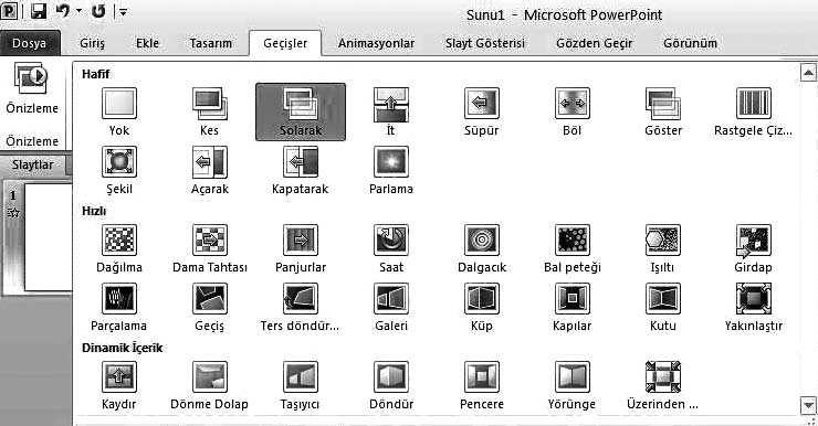 114 Temel Bilgi Teknolojileri-I fiekil 5.27 Geçifl efektleri.