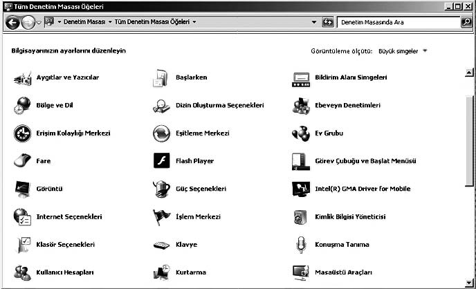 2. Ünite - flletim Sistemleri 29 Denetim Masas Denetim masas bilgisayara ait donan mlar ve yaz l mlarla ilgili ayarlamalar bildi imiz uygulamad r.