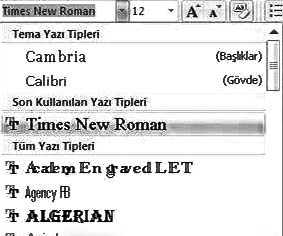 Burada, Kopyala, Yap flt r, Kes komutlar ile Biçim Boyac s arac bulunur. Sa alttaki ok t kland nda, kopyalanan ögeler görünür.