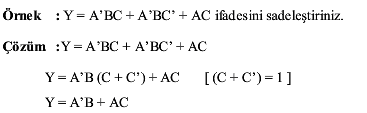 ifadeyi Boolean kurallarıyla