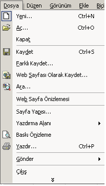 a) Kısa Menü b) Uzun Menü Şekil 4.