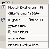 Yardım Menüsü Şekil 4.28 Yardım Menüsü Microsoft Excel Yardımı: Ofis yardımcısı, görevlerinizi yerine getirmeniz için yardım konuları ve ipuçları sunar.