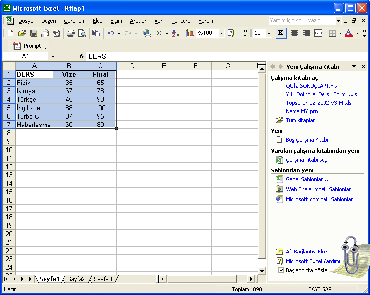 4.7.EXCEL DE GRAFİK Excel veriler ile işlemler yapabildiği gibi aynı zamanda bu verileri işleyebilmekte ve istenilen formdaki grafiklere dönüştürerek sayısal sonuçların yorumlanmasını grafiksel