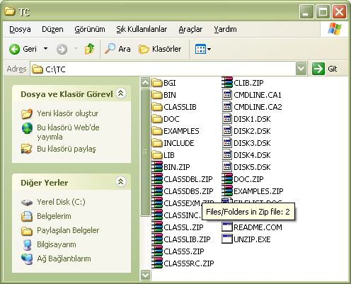 2.5.2. Dosya ve Klasör Kavramı Bilgisayarda yapılan çalışmalar ve kullanılan programlar disk veya diskete bir isim verilerek