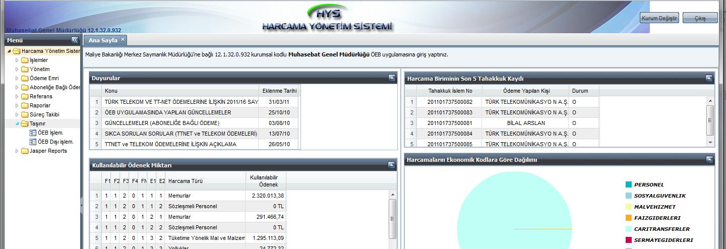 Kullanıcı, Taşınır Kayıt ve Yönetim Sisteminden gönderilen ve ödeme emri belgesi düzenlenecek TİF ler için ÖEB İşlemleri formundan ödeme emri belgesi düzenleyecektir.