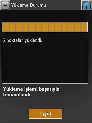 Gelen ekranda yükleme durumu bilgisi gösterilecektir.