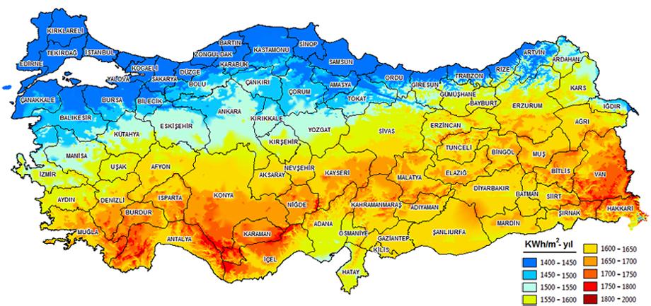 Sayfa 14 / 26 Türkiye: Türkiye nin güneş enerjisi potansiyeli Kıta Avrupa sının önde gelen güneş enerjisi