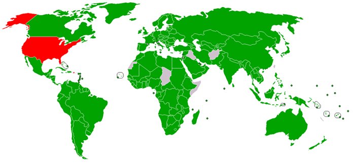 Bununla birlikte aşağıda listelenen 11 ülke, Protokole taraf olma konusunda herhangi bir beyan veya taahhütte bulunmamıştır: - Afganistan - Andorra - Brunei - Çad - Filistin - Irak - Sahra Arap