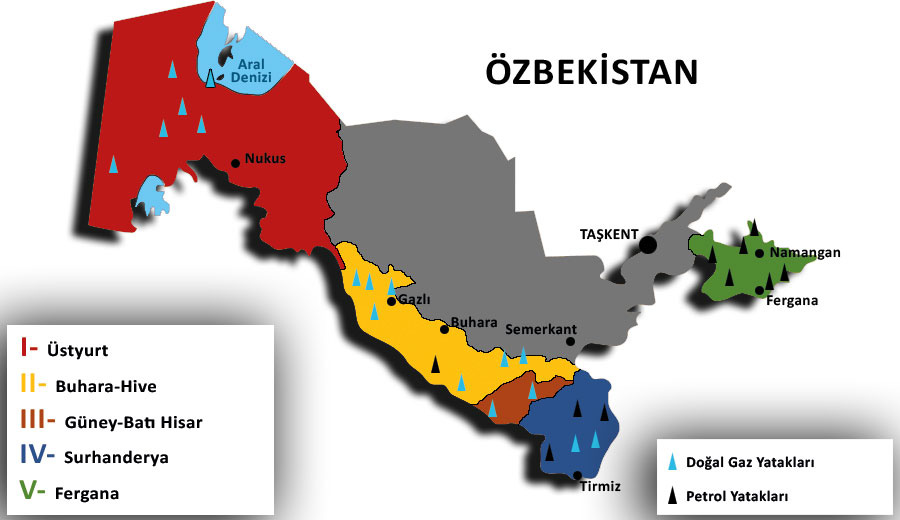 gelmekteydi. Ayrıca günümüz verileri incelendiğinde ülkenin Avrasya bölgesinde Rusya ve Türkmenistan dan sonra hâlâ 3. En fazla doğal gaz üreten devlet olduğu görülmektedir.