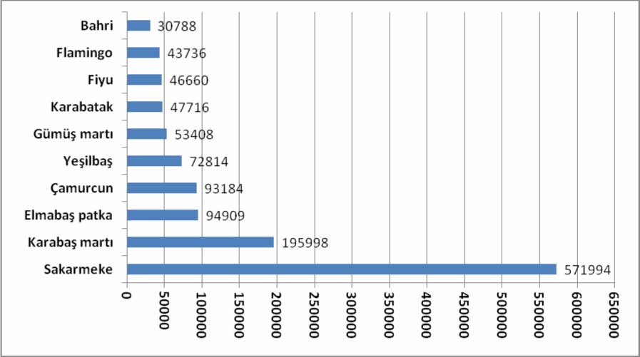 TÜRKİYE KIŞ ORTASI SU KUŞU SAYIMLARI 213 SONUÇLAR Genel Sonuçlar 213 yılında, ülkemizde bulunan kuş gözlemcilerin desteğiyle Kış Ortası Su Kuşu Sayımları kapsamında 13 sulak alan sayılabilmiştir.