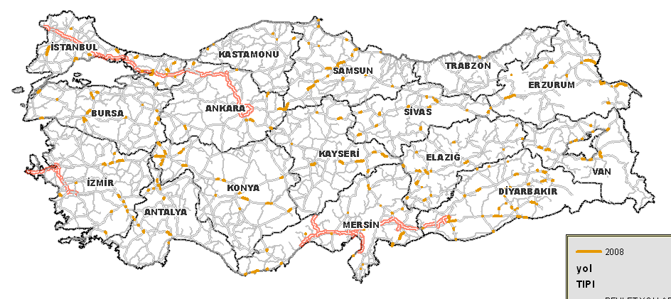 KARAYOLLARI COĞRAFİ ALTLIĞI İLE ENTEGRE ÇALIŞMALAR Kaza