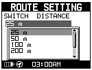 9.5 Rota Ayarları Mesafe Değiştir Switch Distance, rota navigasyonu için algılanan eşiğin ayarlanması anlamına