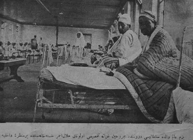 mecuhin-i guzata (yaralı gazilere) tahsis olunan Hilal-i Ahmer hastanesinde
