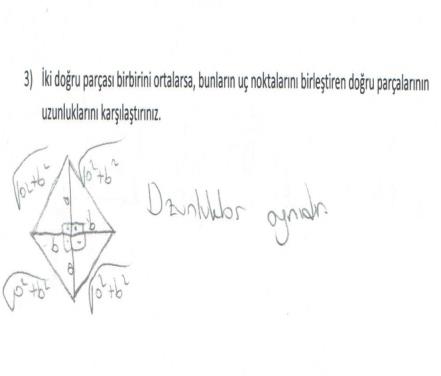 Geometride Öğrencilerin Şekil ve Kavram Bilgisi Kullanımı 113 Şekil 3 te verilen soruda ise AOB açısı ile BOC açısını komşu açı oldukları belirtilmesine rağmen, öğrencilerin çoğu yaptığı çizimde AOC