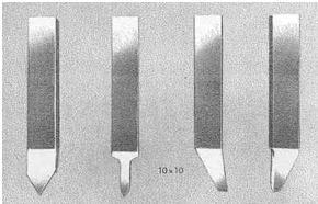 Şekil 90 Vargel tezgahı kalemleri 5-TAKIM GEOMETRĠSĠ a-talaģ açısı: esas kesici kenara dik, yataya paralel olarak alınan doğrunun talaş yüzeyi ile yaptığı açıya denir.