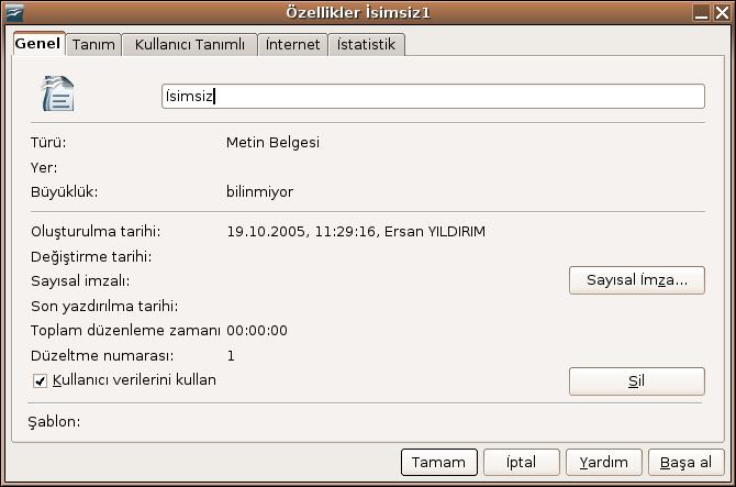 Yükle/Kaydet seçenekleri Burada OpenOffice.org dışındaki belgeleri açmak ve saklamak için gerekli genel ayarları bulabilirsiniz.