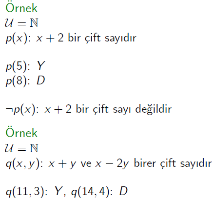 üklem - örnekler 1-59 Niceleyiciler En az bir