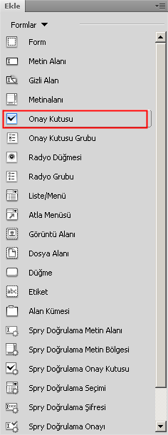 Bölüm 8 Formlarla Çalışmak 103 Eğer ziyaretçinin sadece tek bir seçenek işaretlemesini istiyorsanız, bundan sonraki uygulamada olduğu gibi radyo düğmelerinden faydalanırsınız.