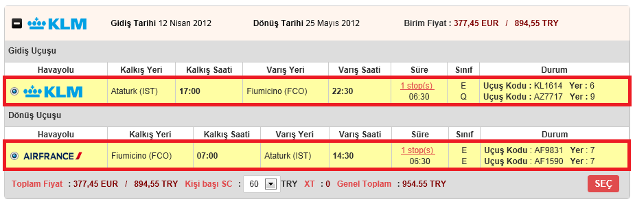 İç Hat Uçuşlar İçin; Gidiş uçuşu Atlasjet iken dönüş uçuşunda THY, Sun Express gibi farklı havayollarını seçebilirsiniz.