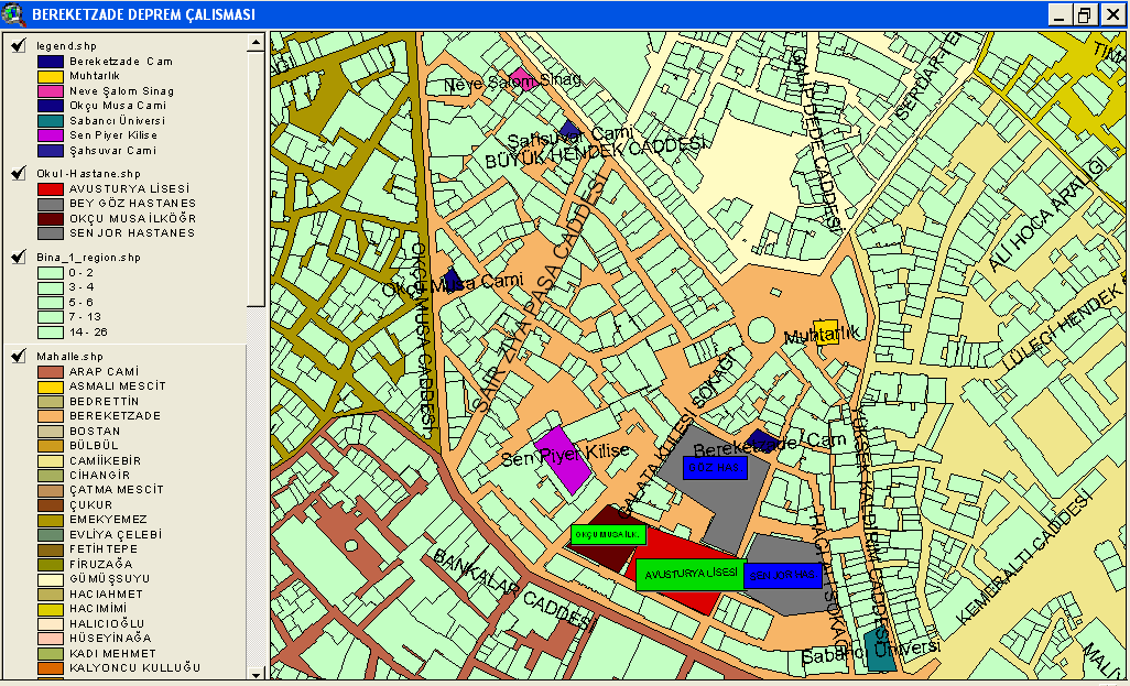 Harita 11 : Arc View GIS programı ile