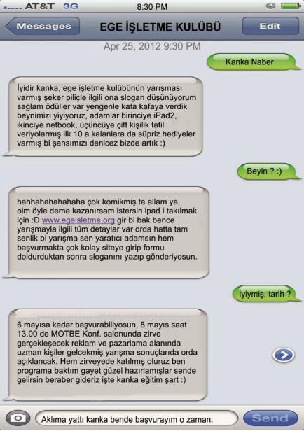 Reklam Arası Pazarlama nın 2012 yılı etkinliği tam anlamıyla Reklam Arası olmuştur. Renkli katılımcılar ve renkli bir etkinlik Ege Üniversitesi nin ve İzmir in en büyük salonu olan Prof. Dr.