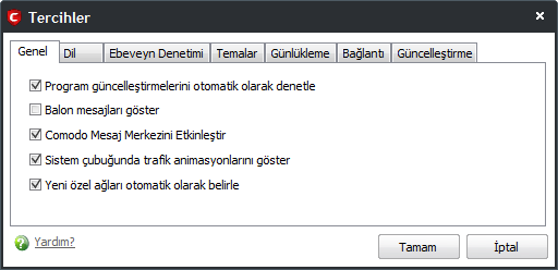 Yardım: Bu yardım dosyasını açar. Hakkında: Ürün sürümü ve telif hakları bilgisini görüntüler. 5.