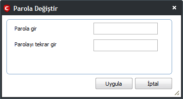 Ayarlar için parola korumasını etkinleştir Bu seçenek tüm önemli yapılandırma bölümleri için parola korumasını etkinleştirir.