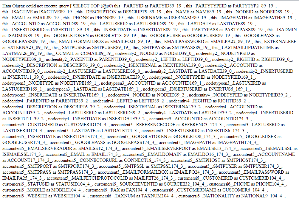 4.4 Hata 4: Programa girişte aşağıdaki hatayı alıyorum. Hata Oluştu: No row with the given identifier exists[netsis.crm.entity.customersimpleentity#1] CUSTOMER tablosunun içeriği silinmiştir.