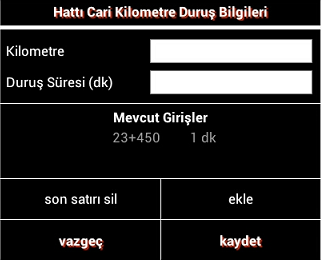 5.5.5. Ġstisnai Duruşların Kaydedilmesi, Duruş Butonu Hattı caride istisnai olarak yapılan duruşları kaydedebilmek için ilgili hattı cari satırındaki "Duruş" butonuna basılmalıdır.