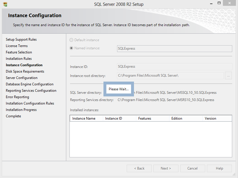 7. Instance Configuration ekranında varsayılan olarak ayarlanan Named