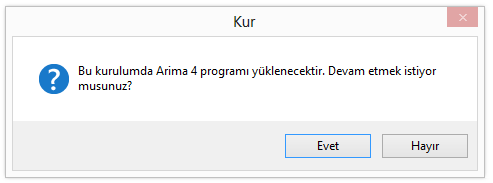 9 Arima_4_Kurulum.zip dosyasının bulunduğu klasörde aynı isimde yeni bir klasör belirecektir. Bu klasörün içindeki setup_arima4.exe yi açarak kurulumu başlatın. Adım 3: Kurulum Arima 4.