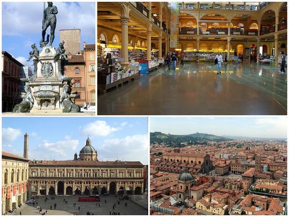 "Kızıl Şehir" olarak da anılan Bologna, Orta Çağ mimarisinin birçok örnekleriyle doludur ve ismini de binaların çoğunun kırmızı tuğlalı olmasından almıştır.