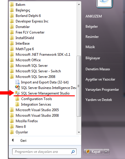 MSSQL Server 2008 Express Programının Kurulumu MSSQL Server, Microsoft firması tarafında geliştirilen bir veritabanı yönetim sistemidir.