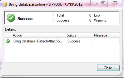 Şekil-13 Şekil-14 te de görüldüğü üzere ONLINE operasyonumuz sağlıklı bir şekilde gerçekleşmiştir. Peki biz bu ONLINE işlemini T-SQL Script I yazarak nasıl gerçekleştiririz.