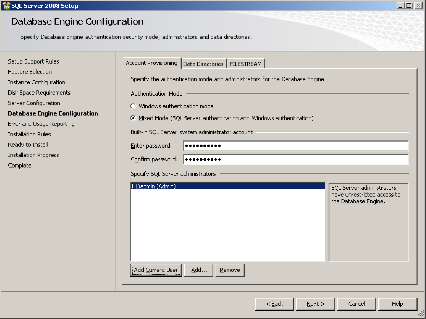 3.1.1.1 Microsoft SQL server databases olusturma Standard kurulumdan önce üç temel database için Microsoft SQL sunucu kurulmalıdır.