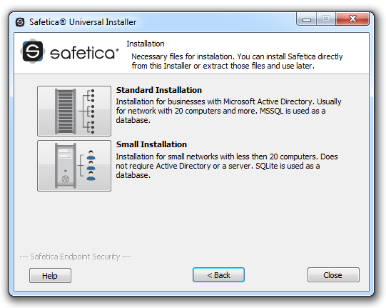 Safetica 14 Management Safetica 5 Documentation Service'in database'ler ile bağlantısı, Safetica Management Console üzerinde "Server settings" kısmından ayarlanır.