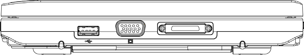 Önden Görünüş 11 12 13 (Diyagram aynıdır) 11 - USB portu... ( p. 41) 12 - Harici monitör portu VGA... ( p. 30) 13 - Opsiyonel yerleştirme istasyonu için portu Sol Taraf (Diyagram aynıdır) 11 14 15 16 11 - USB portu.