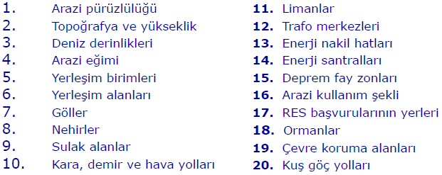 REPA Nedir? Rüzgar kaynak bilgileri, çeşitli tematik haritalarla desteklenerek Türkiye geneli, grid, coğrafi bölge, il ve seçilecek herhangi bir alan ya da nokta bazında sorgulanabilmektedir.