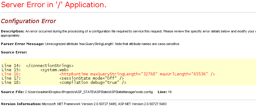 Çözüm: IIS sunucunuzda.net Framework 4.0 kurulu ve etkinleştirilmiş olduğundan emin olun. IIS Manager > Application Pool > Seçili Uygulama Havuzunu tıklayın. Advanced Settings... sekmesini tıklayın.