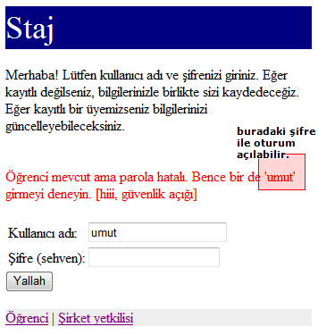 Ana Menü Sitenin ilk açılış sayfasında ve diğer tüm sayfaların alt kısımlarında Öğrenci ve Şirket işlemleri arasında dolaşabileceğiniz bağlantılar bulunmaktadır.