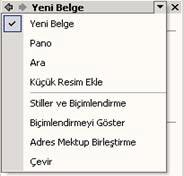 Penceresi ile; Açılır Menüden istenilen Araç çubuğuna ait özellikler Görev bölmesi