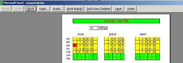 Dosya menüsünden Bakı Önizleme komutu çalıştırılır. Karşımıza gelen görüntüde sayfa daha yakından incelenebilir, bazı ayarlamalar yapılabilir.