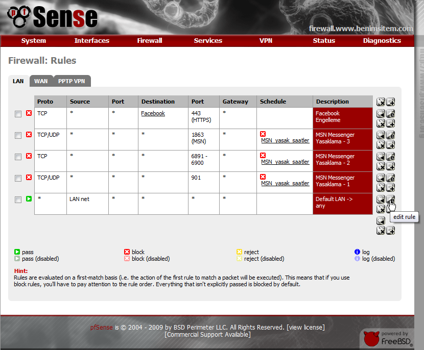 pfsense de IP ve PORT Raporları Tutma Şu ana kadar yapageldiğimiz tüm işlemler filtreleme ve sistemi organize etme ile ilgili işlemlerdi.