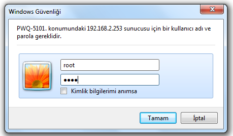 3. Web tarayıcınızı (Explorer, Chrome, Firefox, vb.) açın. Tarayıcının adres çubuğuna cihazın IP adresini yazıp (192.168.2.253) Enter a basınız.