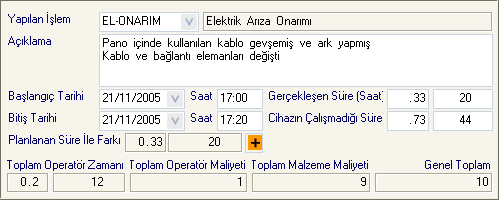 Bakım İş Emri Bu çağrı kaydedildiği andan itibaren bakım personeli tarafından görünebilir (kullanıcı bu aşamada istediği kişiye e-mail veya SMS mesajı da gönderebilir, Haber Ver fonksiyonunun