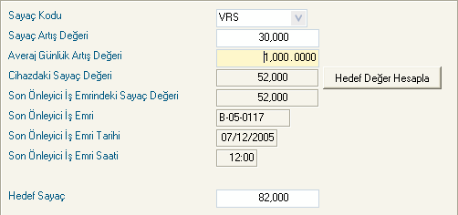 Planlı Bakım Önleyici Bakım İş Emri Parametreleri Sayaçların İşlenmesi Sayaçlar Bakım İş Emirlerinin Sayaçlar sayfasından işlenebilir.