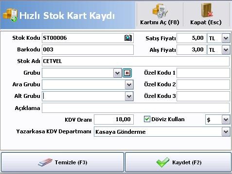 Filtreleme kriterlerinden, belli tarih aralığındaki stoklarınızı listeleyebilir, bakiye aralığı vererek liste alabilir, hareket sekmesinden devir hareketlerini seçebilir, üzerinde değişiklik yapmak