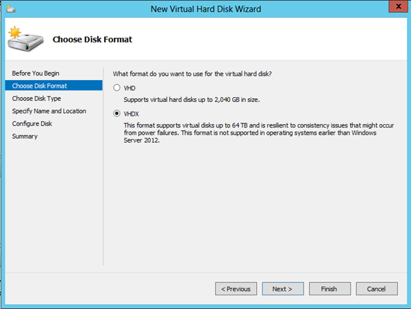 ifferencing Disk-05 Next dedikten sonra bizi Choose Disk Format penceresi karşılayacaktır. Bu pencerede disk tipini seçmemizi wizard bizden istemektedir.